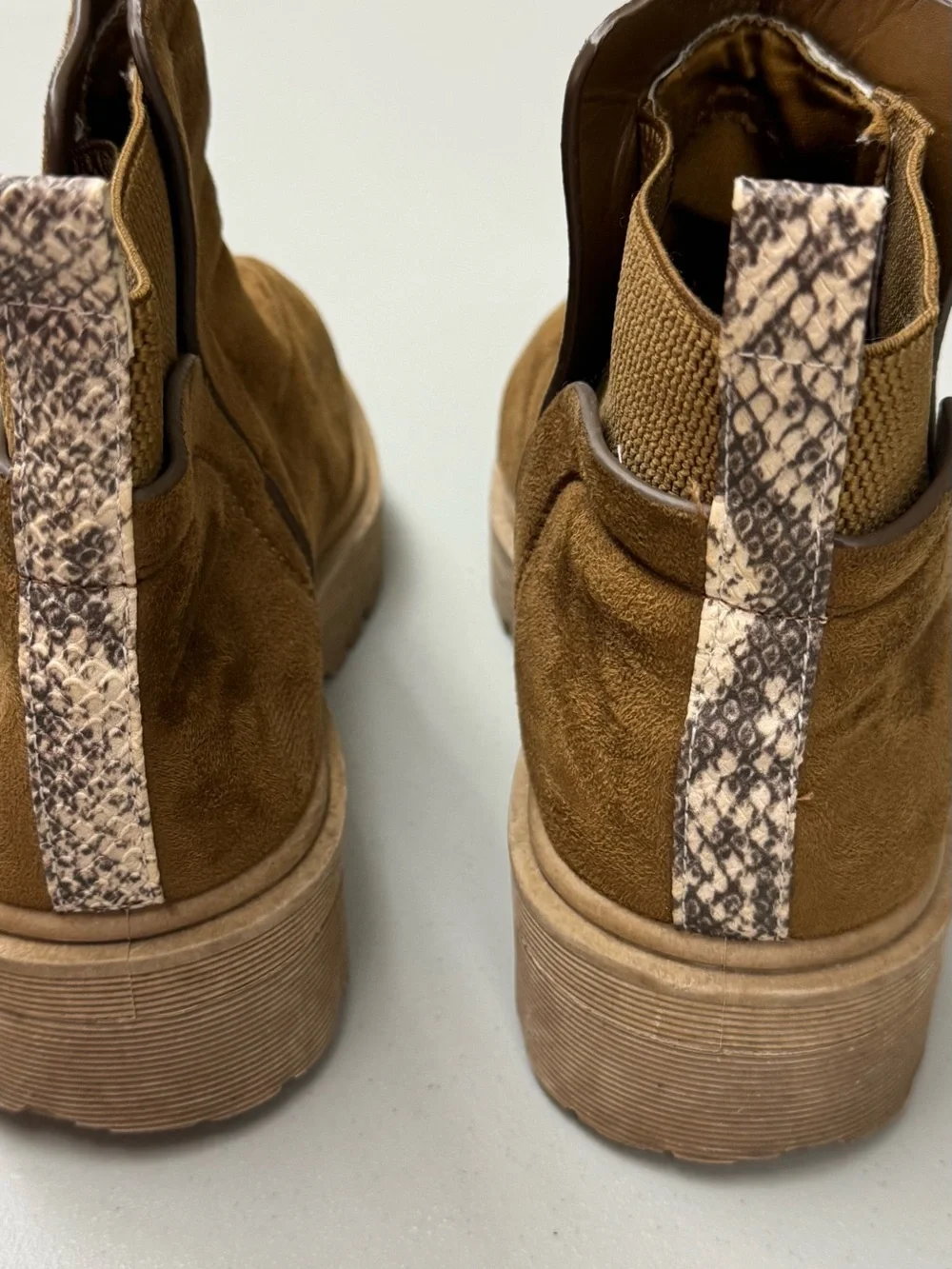 Worthington Warm Winter Tan Suede Chelsea Platform Booties